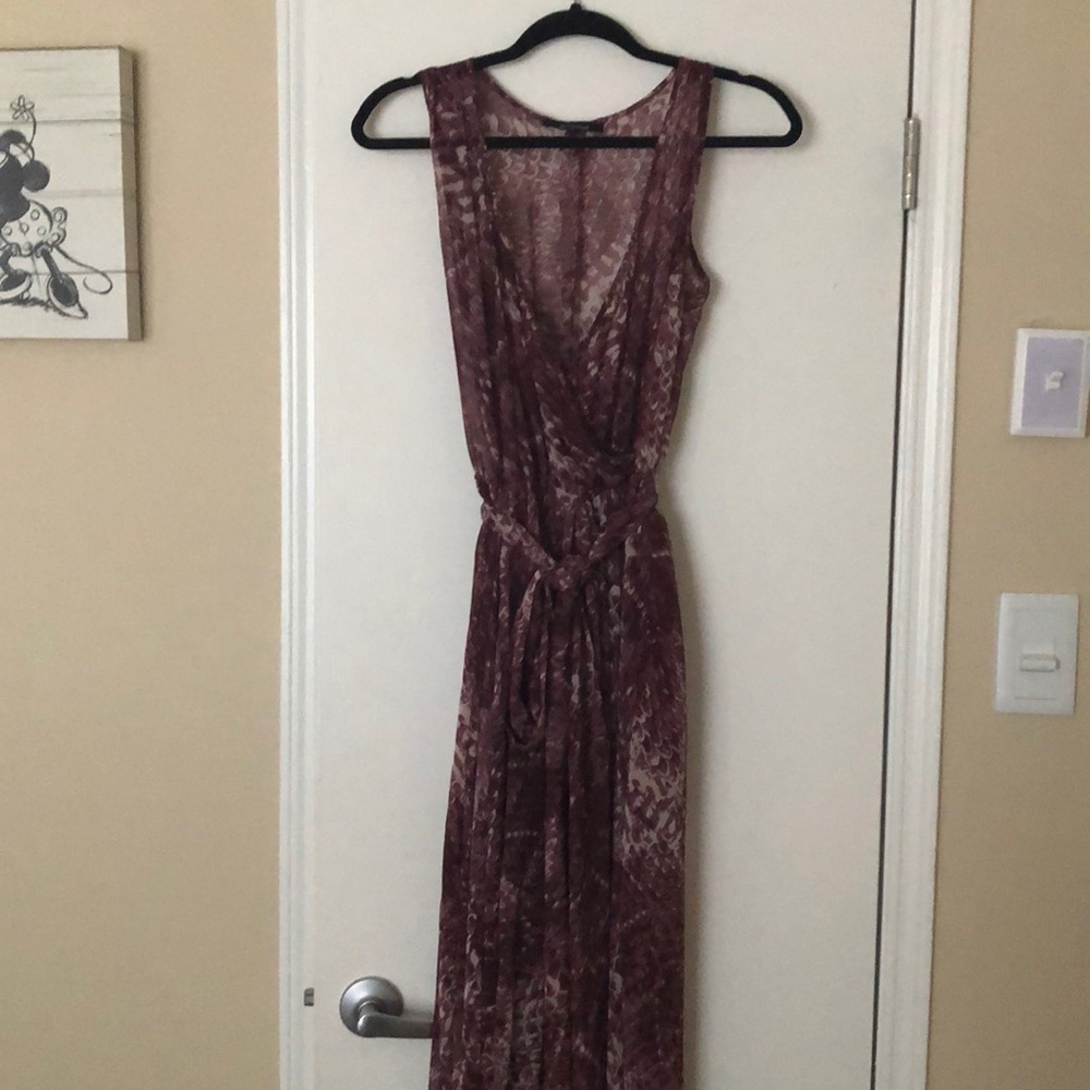 Purple snakeskin print maxi dress